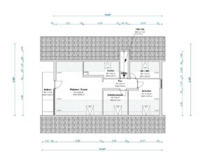 Plan Grundriss DG bemaßt